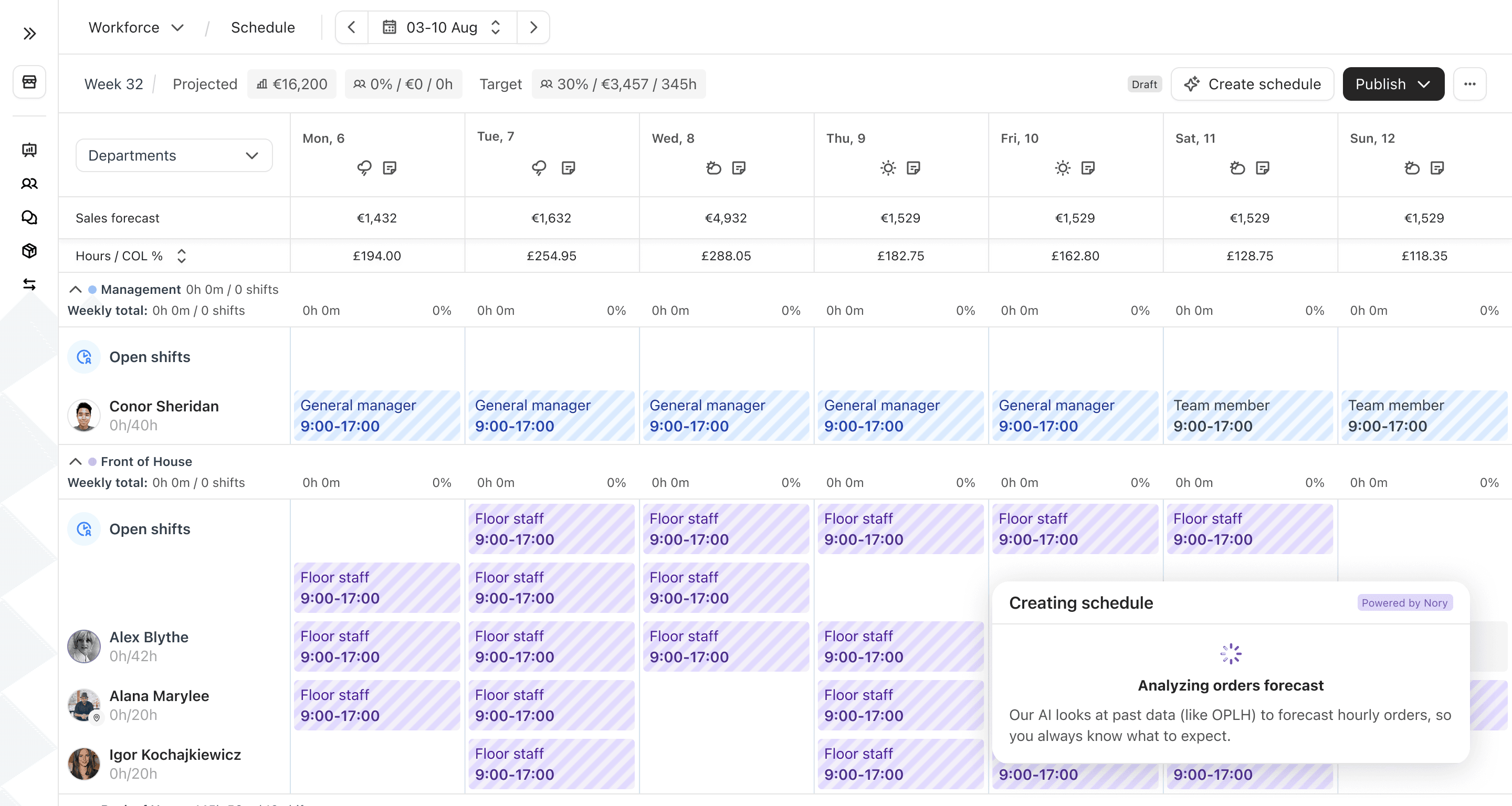 Intelligent scheduling